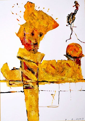 05  Figuren - Psychogramm. Guache auf Karton. 30 x 21 cm. 20