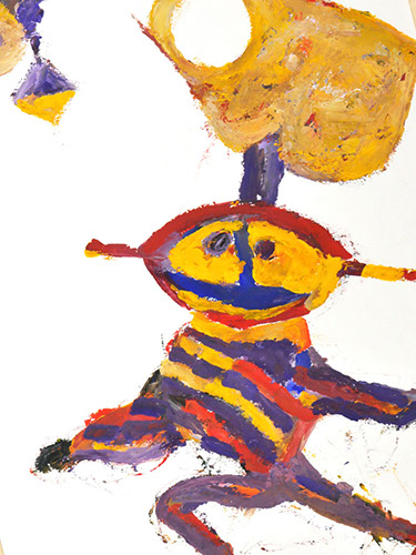 02 Figuren- Psychogramm. Guache auf Papier. 28 x 21. 2004
