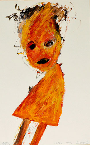 07 Figuren Psychogramm. Gouache auf Karton. 30x 21 cm. 2003