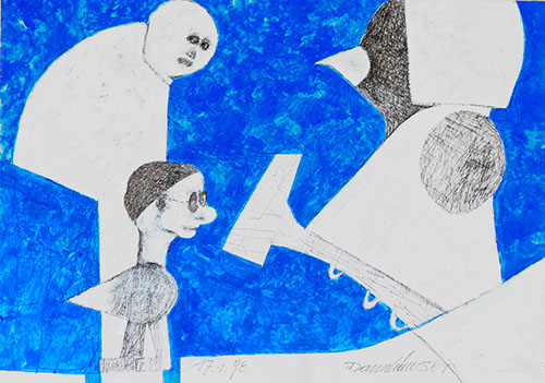 03 Dialog. Guache auf Papier. 1998